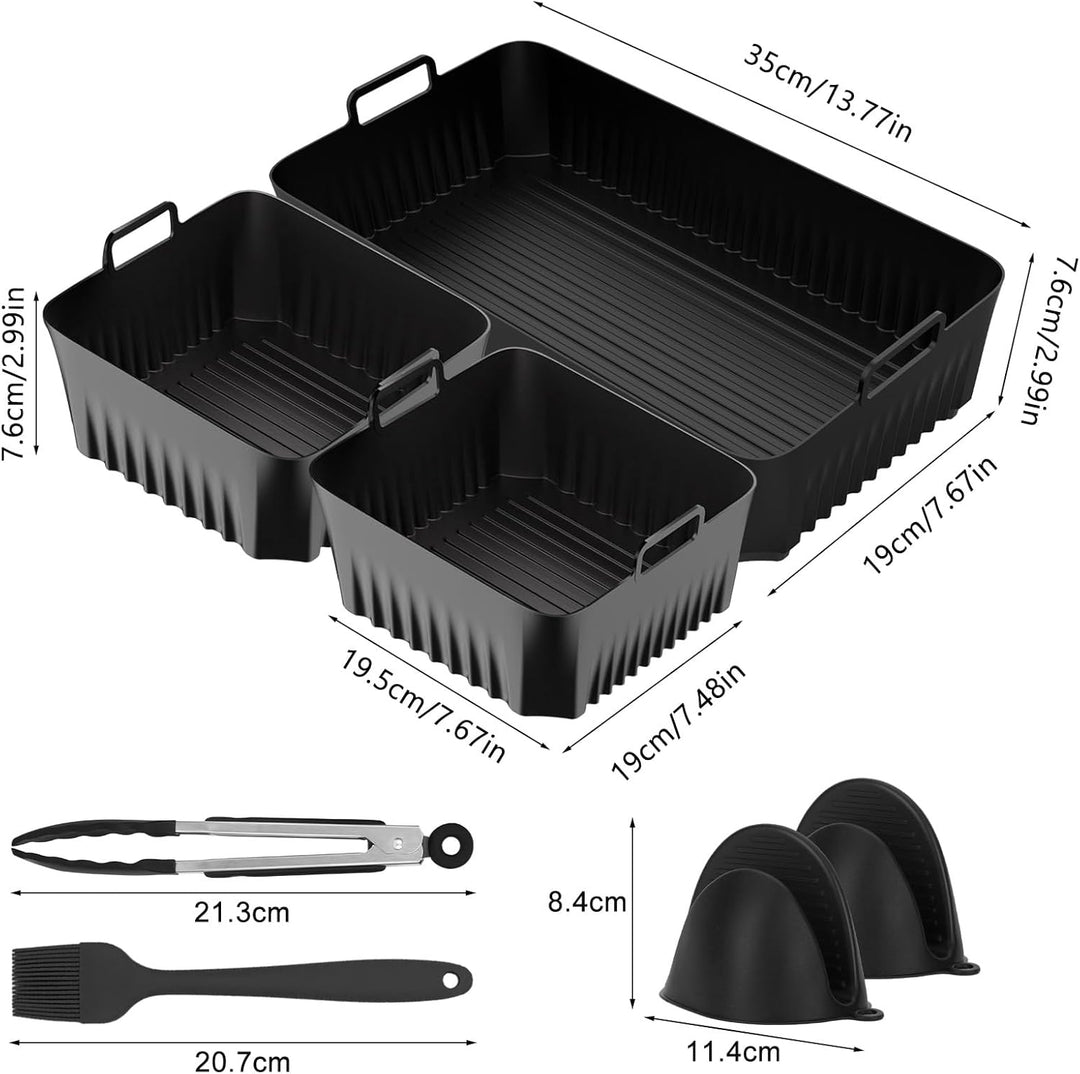 Heissluftfritteuse Zubehör für Cosori Dual Blaze TwinFry XXL 10L, Ninja Af500EU 5.2L, 10.4L, Silikon