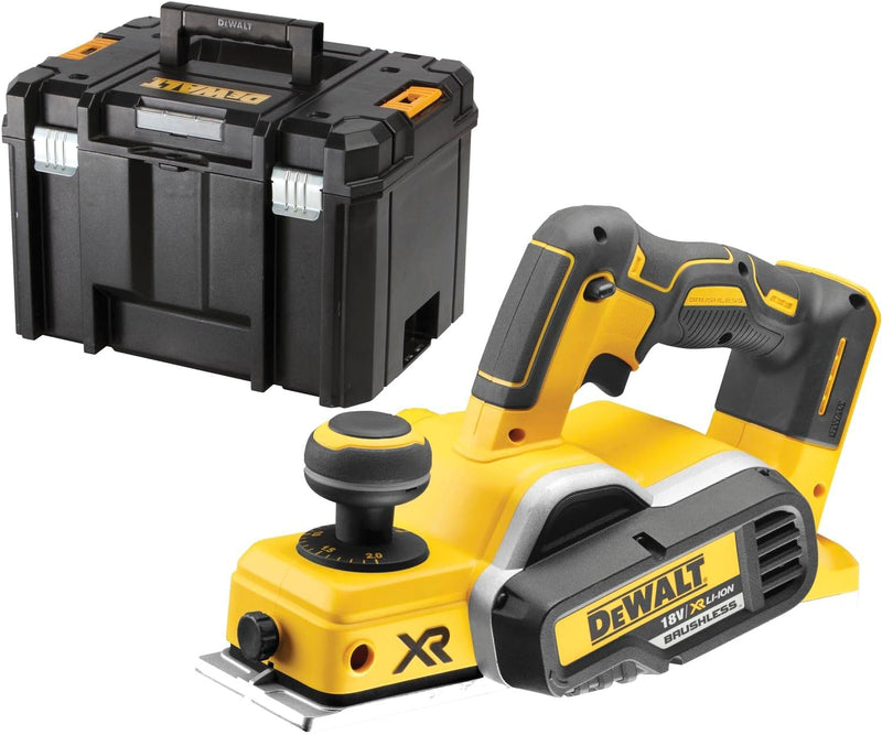 DeWalt Akku-Hobel (18 Volt, bürstenlos, Hobelbreite 82 mm, Messerwellendurchmesser 48 mm, inkl. Zube