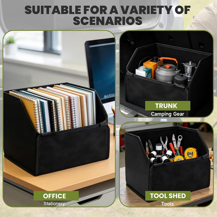 FAELNK Auto Kofferraum Organizer Kleine Kofferraumtasche Kofferraum Box Faltbare Leder Aufbewahrungs