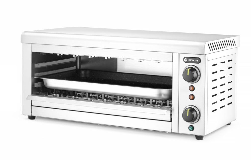 HENDI Salamander mit Quarz-Infrarotheizelement, Elektrogrill, Elektro-lift, Entspricht IPX3 Norm, 3