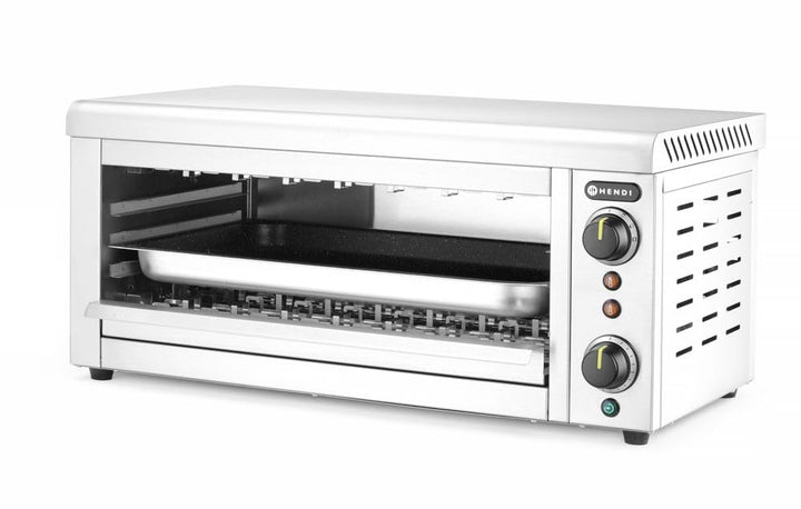 HENDI Salamander mit Quarz-Infrarotheizelement, Elektrogrill, Elektro-lift, Entspricht IPX3 Norm, 3