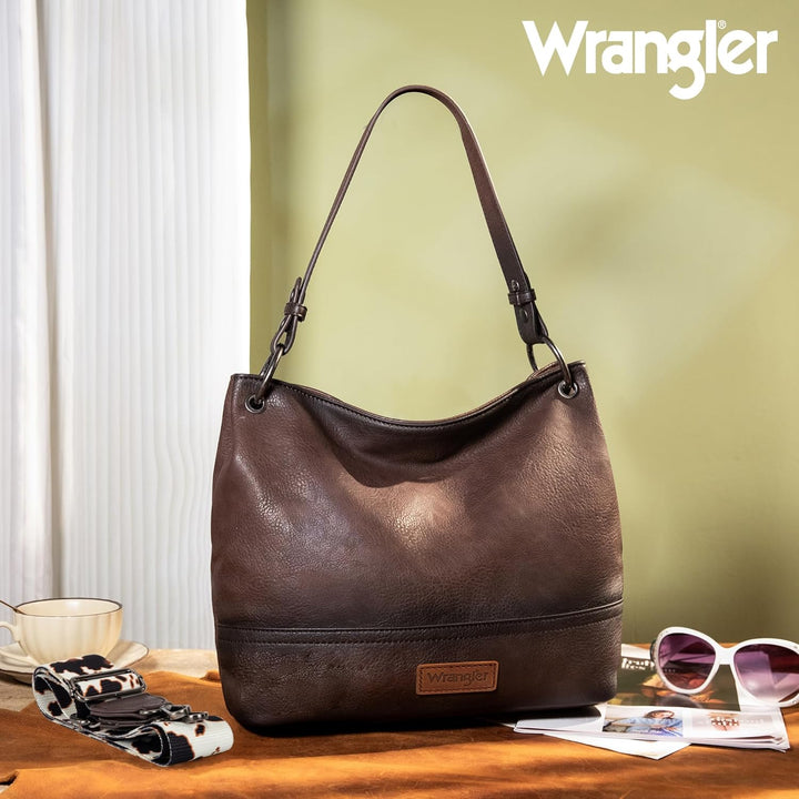 Wrangler Hobo-Taschen für Damen, veganes Leder, Griff oben, Schultertaschen und Handtaschen Mit Gurt