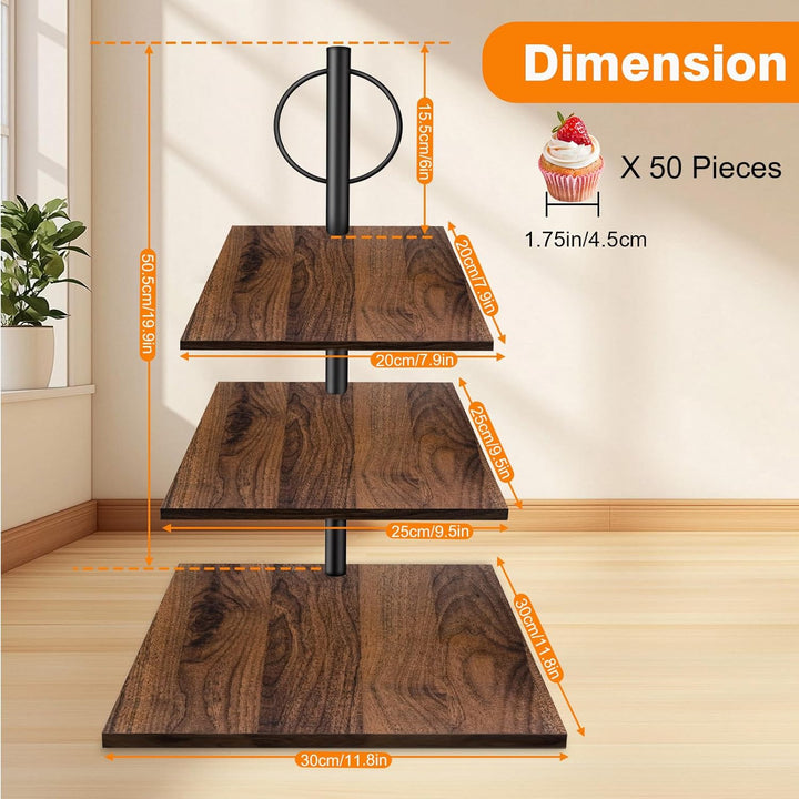 3 Etagen Etagere Tortenständer/Cupcake Ständer aus Holz | Kuchenplatte Kuchenständer Halter Serviers