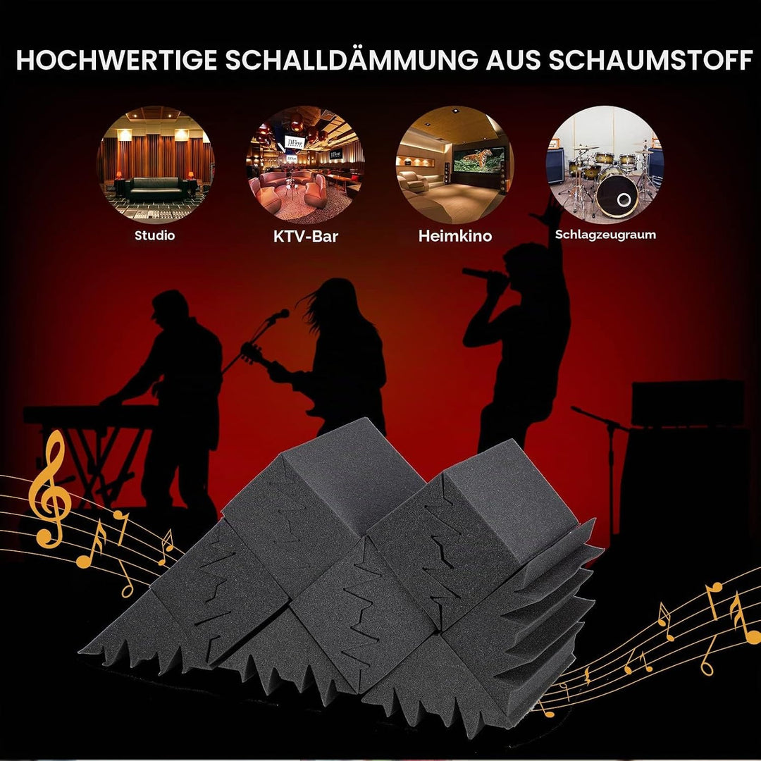Bass Trap 12 Stück Bass Traps schaumstoff akustik Hohe Dichte schalldämmung schaumstoff Reduzieren I