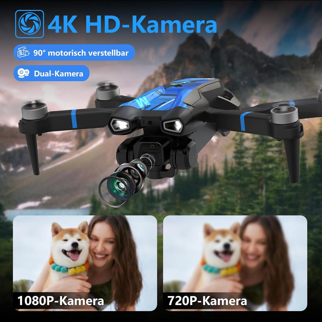 Drohne mit 4K Kamera Mini Drohne Mit LCD Fernbedienung 3D-Rollen Wiederaufladbare LCD-Fernbedienung