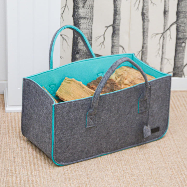 DuneDesign Bis 25kg: Shopping Bag Filz XXL - 50x25x25 Schwerlast Filztasche Gross - Kamintasche für
