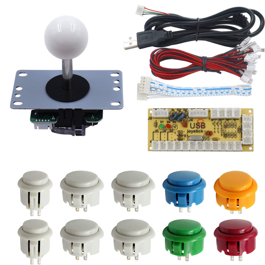 SJJX DIY Arcade Game Button and Joystick Controller Kit for Rapsberry Pi and Windows,5 Pin Joystick