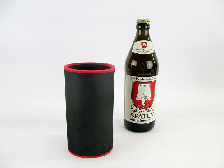 4 hochwertige Qualitätskühler aus 5-6 mm dickem Neopren für 0.5L Flaschen in den Farben Schwarz Gelb