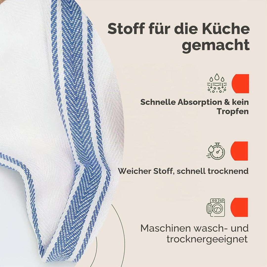 Zeppoli Classic Küchentücher - 15 Pack - 35.5 x 63.5 Zentimeter - 100% natürliche Baumwolle Geschirr