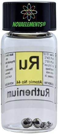 Ruthenium Element Metallic 44 Ru, Meister Pure 0,5 Gramm 99,99% in Ampoule aus Glas mit Etikett