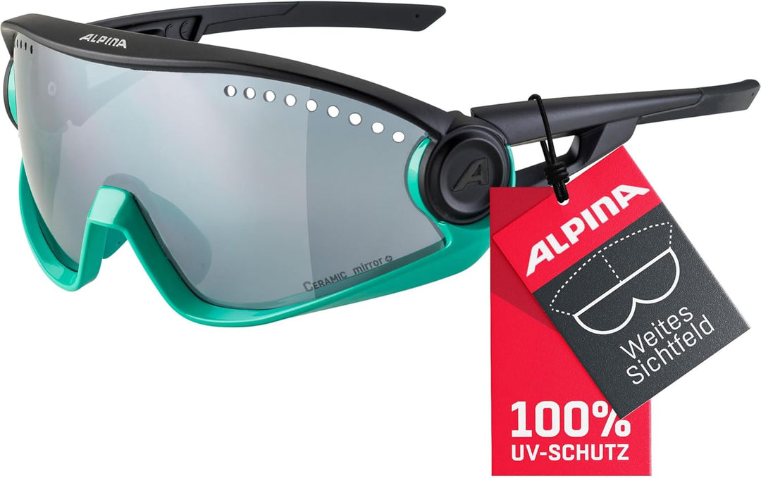 ALPINA 5W1NG - Verspiegelte und Bruchsichere Sport- & Fahrradbrille Mit 100% UV-Schutz Für Erwachsen