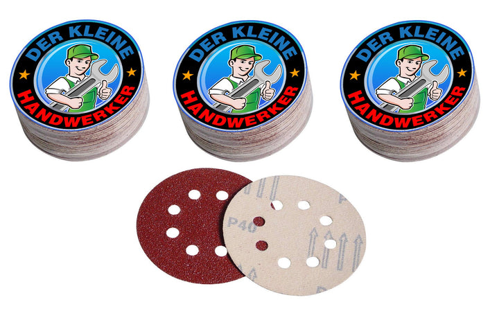 der kleine Handwerker D660048X3-150 x Schleifscheiben ø125mm Set aus je 30 x k40-60-80-120-180 Klett