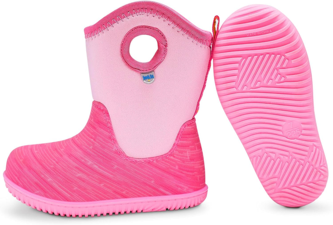 Jan &amp; Jul Jungen wasserdichte isolierte Winterstiefel für Schnee 22.5 EU Rosa Birke, 22.5 EU Rosa Bi
