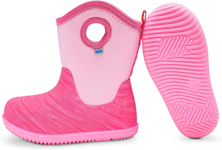 Jan &amp; Jul Jungen wasserdichte isolierte Winterstiefel für Schnee 22.5 EU Rosa Birke, 22.5 EU Rosa Bi