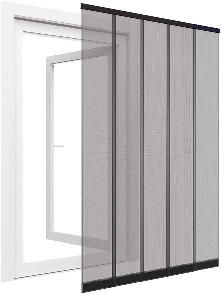 Fliegengitter für Tür, Lamellen, Polyester, 125 x 240 cm, Anthrazit B/H 125 x 240 cm Leiste 2-teilig