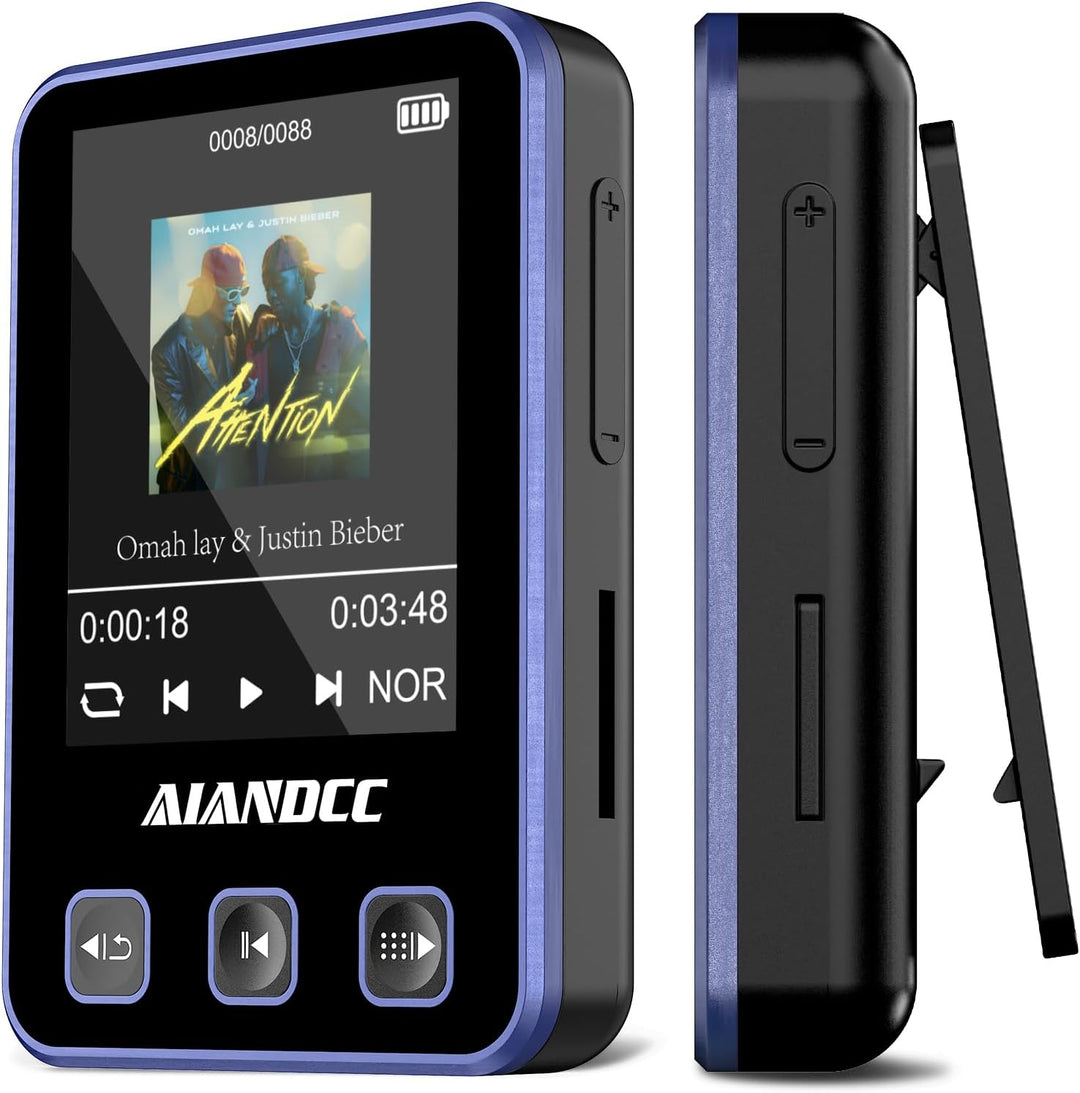 MP3 Player Bluetooth 5.3 mit Sport Clip und Sportarmband, mp3-player mit 1,77 Zoll TFT Farbbildschir