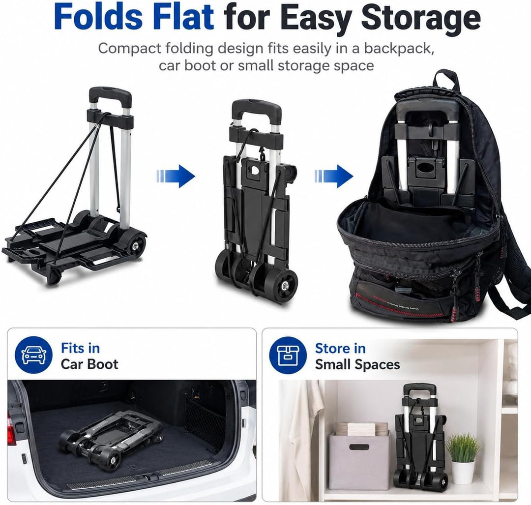 Transportwagen klappbar,Sackkarre Klappbar/Alu-Sackkarre/Trolly Dolly Faltbarer Trolley Handkarre Ge