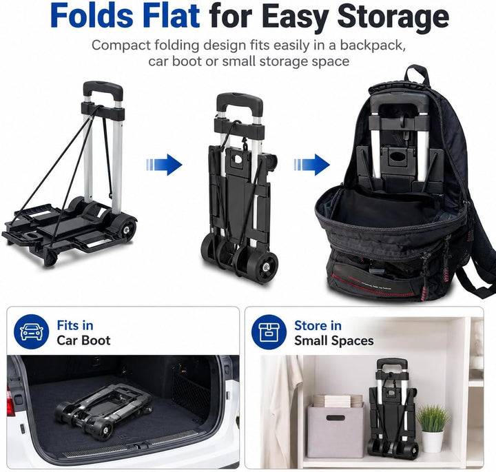 Transportwagen klappbar,Sackkarre Klappbar/Alu-Sackkarre/Trolly Dolly Faltbarer Trolley Handkarre Ge