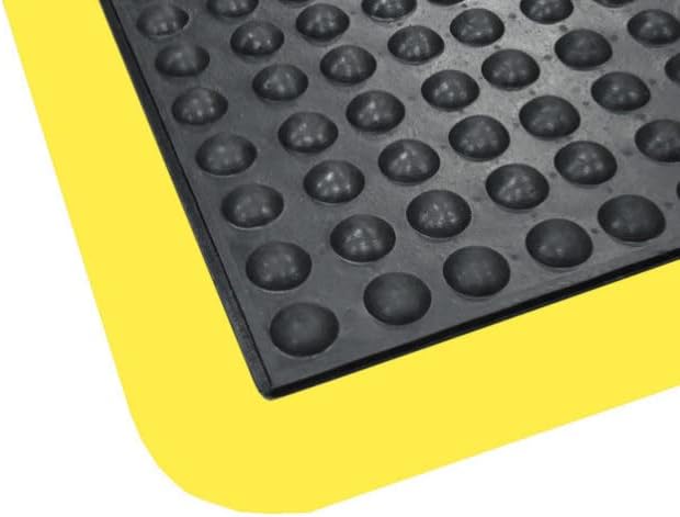 Vivol Ergonomische Arbeitsplatzmatte 60x90 cm - Schwarz mit Gelb Anti Ermüdungsmatte - 15mm Noppen -