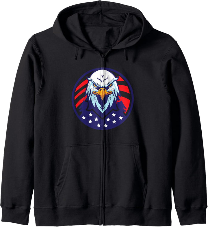 USA American Eagle Bird Sterne und Streifen Kapuzenjacke