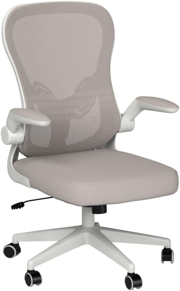 Hbada Ergonomischer Schreibtischstuhl, Computer-Bürostuhl mit hochklappbarer Armlehne und Lendenwirb