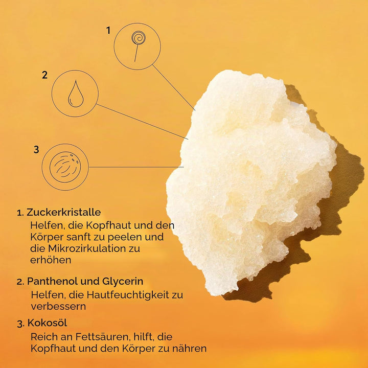 OUAI St. Bart's Kopfhaut und Körperpeeling, tiefenreinigendes Zuckerpeeling für Haar und Haut, das P