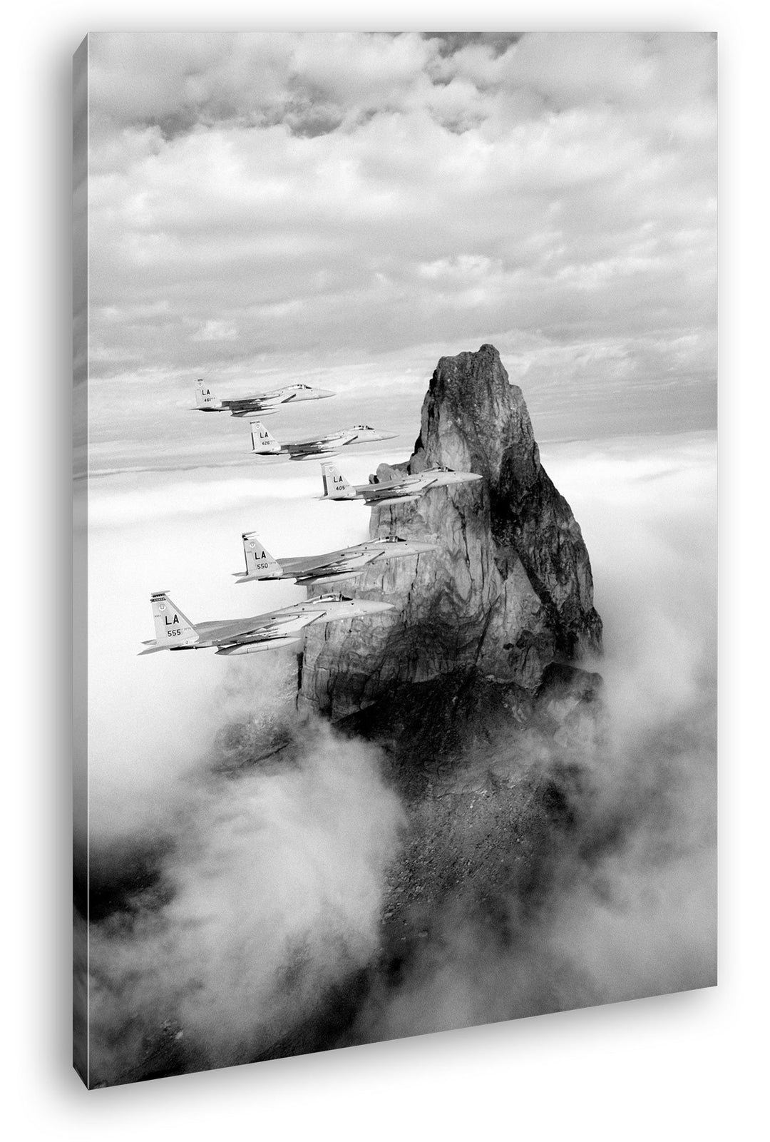 deyoli gewaltige Kampfjets im Einsatz Effekt: Schwarz/Weiss Format: 80x60 als Leinwandbild, Motiv fe