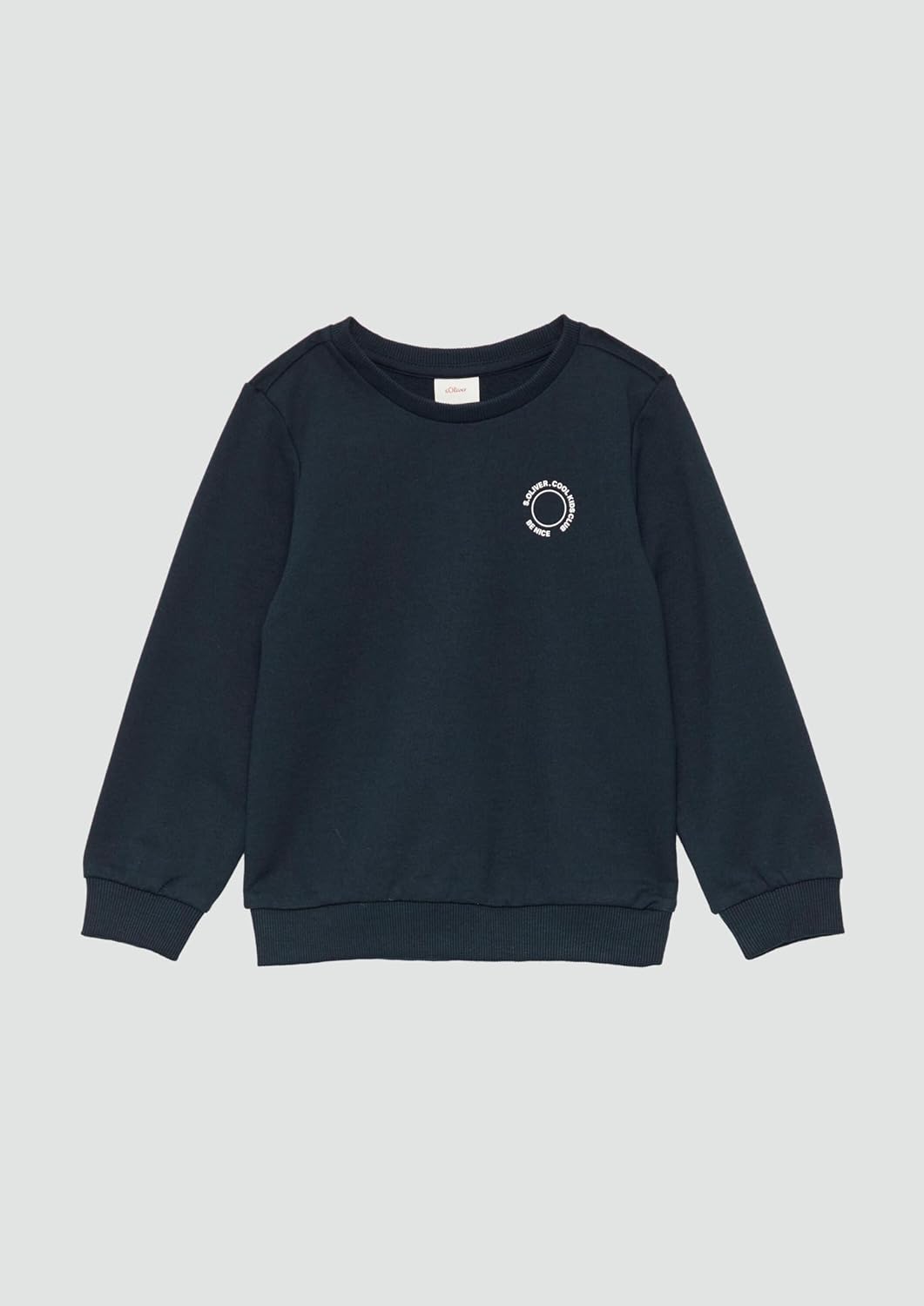 s.Oliver Unisex Sweatshirt mit Rippbündchen und kleinem Print-Detail 92 5952, 92 5952