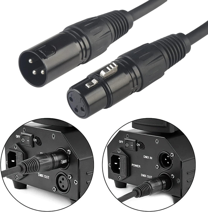 DMX Kabel 1.2m, 3.94ft XLR Kabel for Stage Light or Microphone, DMX Kabel 3 Polig With Male to Femal