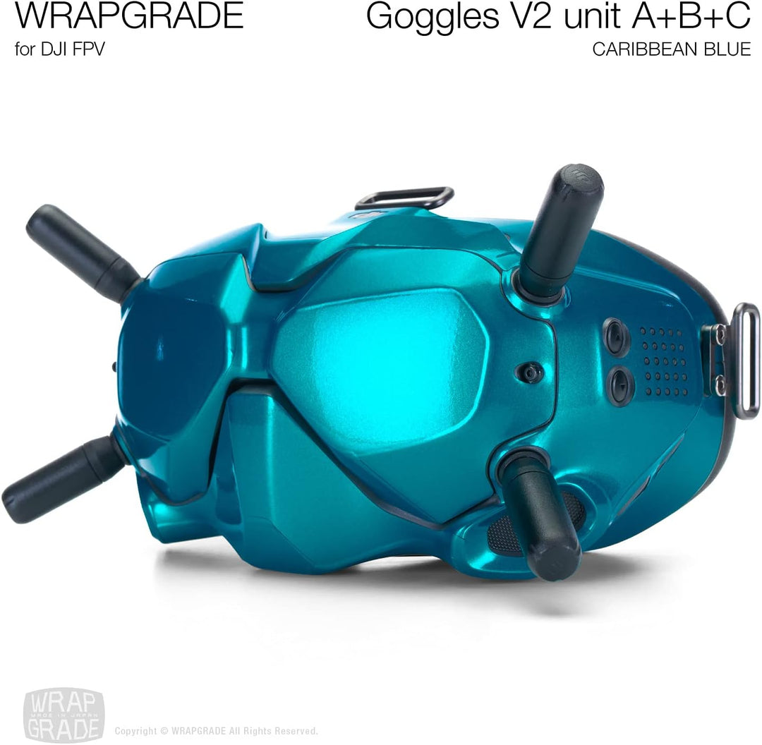 WRAPGRADE Skin Kompatibel mit DJI FPV | Goggles V2 (Caribbean Blue), Caribbean Blue