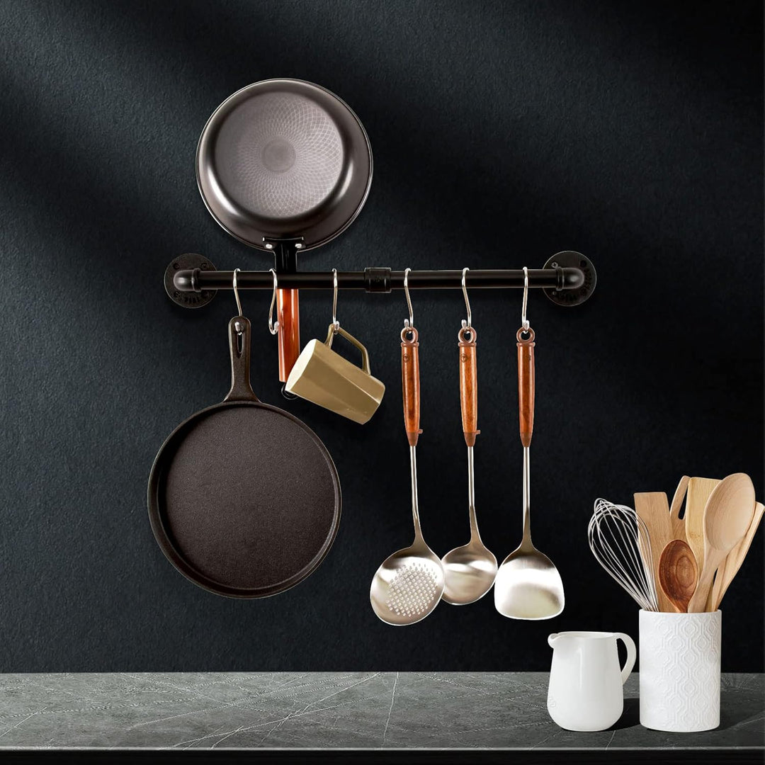 Rohr Topf Pan Rack Wandbefestigte industrielle Utensil Deckel Halter Kochgeschirr Aufhänger Küche Or