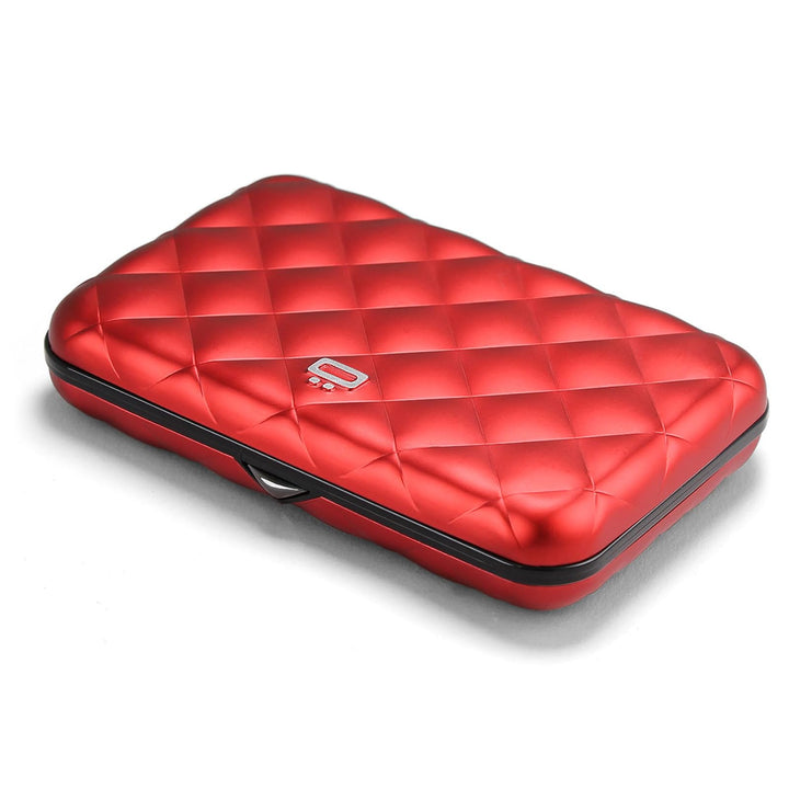 ÖGON Smart Wallets - Aluminium Geldbörse Quilted Button für Damen - RFID-Schutz - Bis zu 10 Karten u