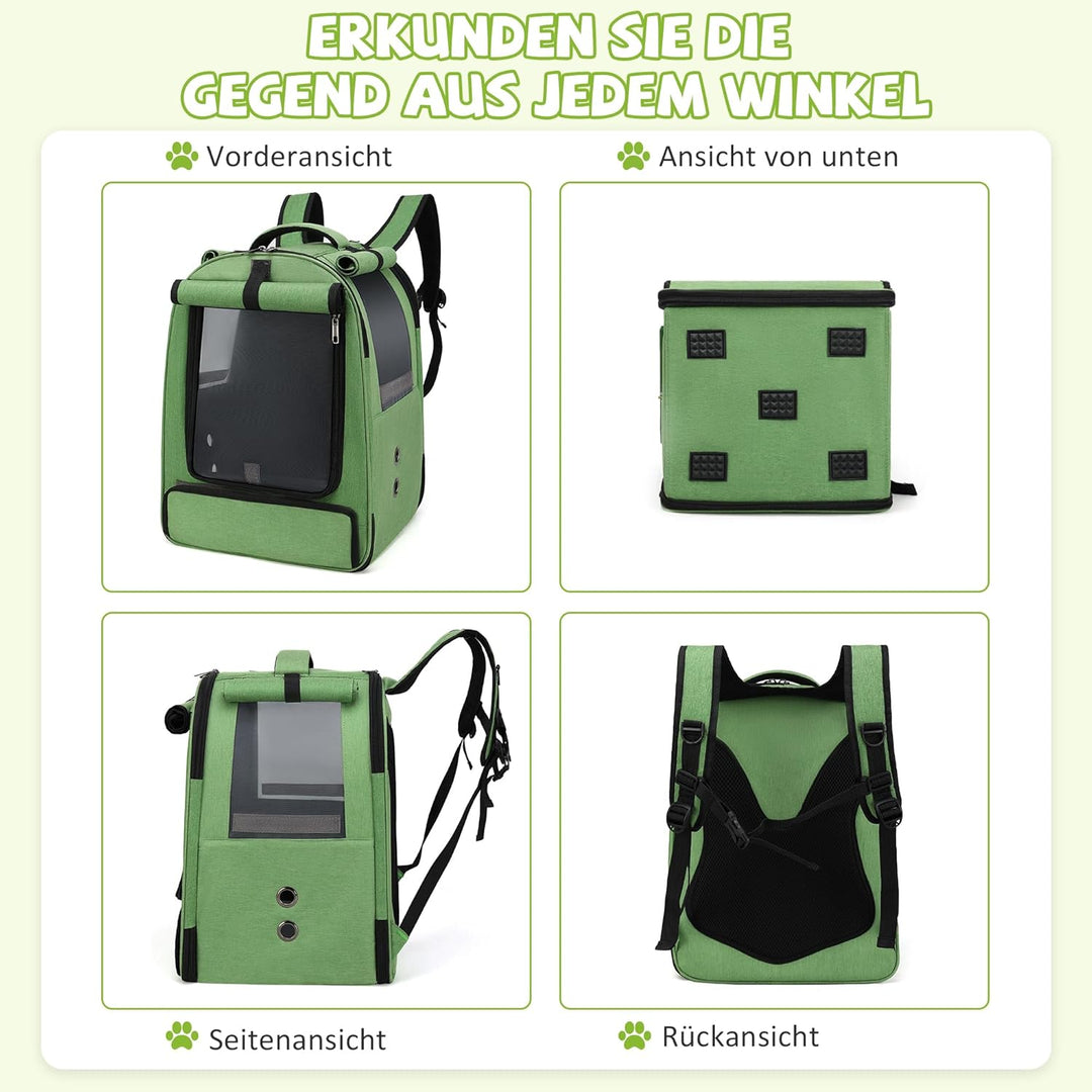 ALLSOPETS Vogelrucksack Leicht und Atmungsaktiv Tragbarer Papageiträger für Kleine Tiere mit Ständer