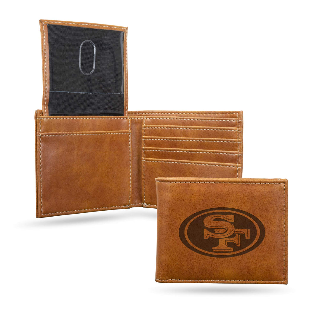Rico Industries NFL Geldbörse mit Lasergravur, Braun San Francisco 49ers, San Francisco 49ers