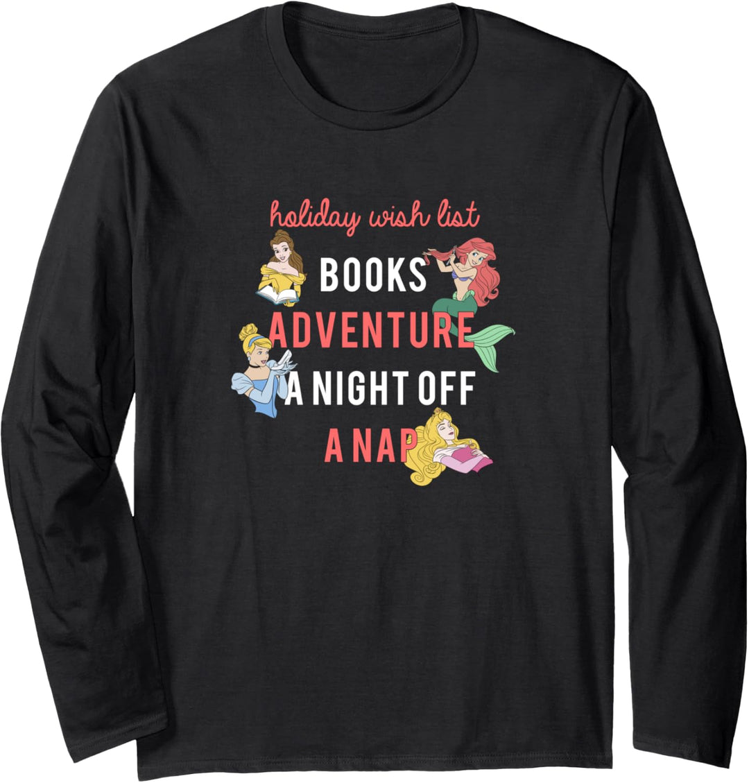 Disney Princess Holiday Wish List Word Stack Langarmshirt
