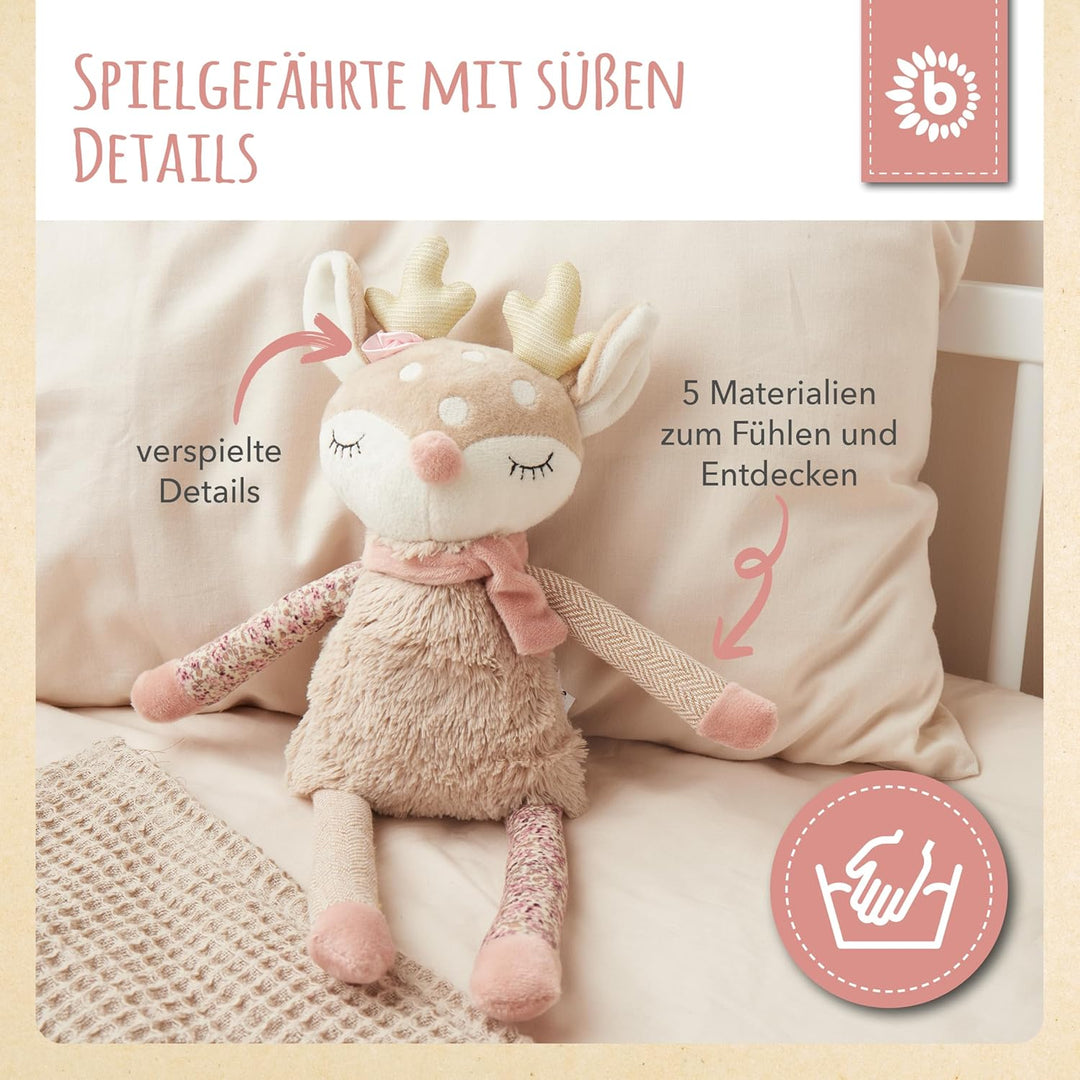 Bieco Baby Kuscheltier REH Ella | 40 cm | Plüsch REH Stofftier | Rehkitz Plüschtier mädchen Baby ab