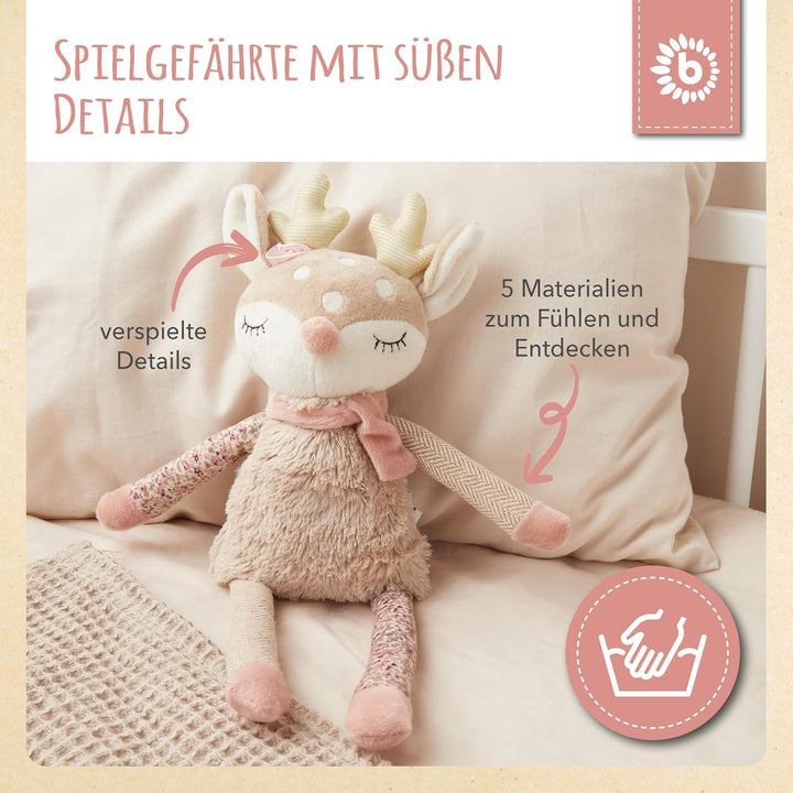 Bieco Baby Kuscheltier REH Ella | 40 cm | Plüsch REH Stofftier | Rehkitz Plüschtier mädchen Baby ab