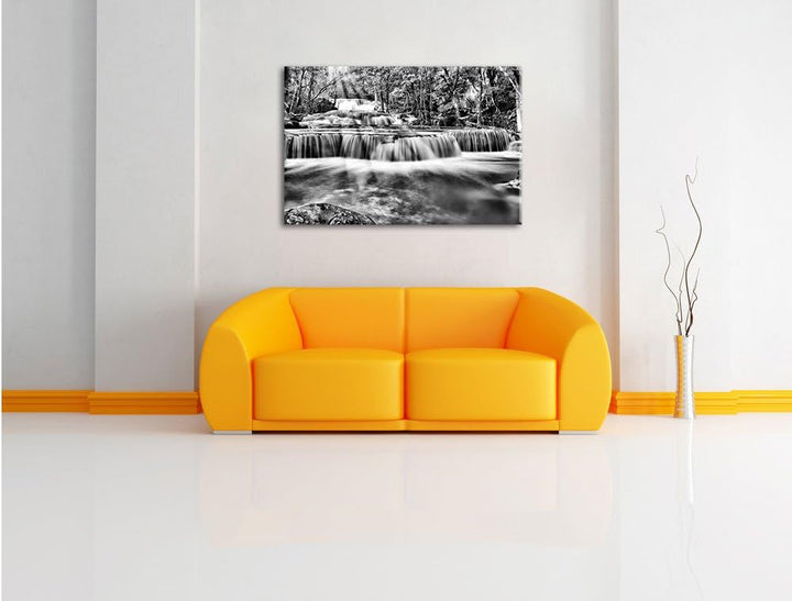 Pixxprint Bach in Herbstlandschaft als Leinwandbild/Grösse: 100x70 / Wandbild/Kunstdruck/fertig besp