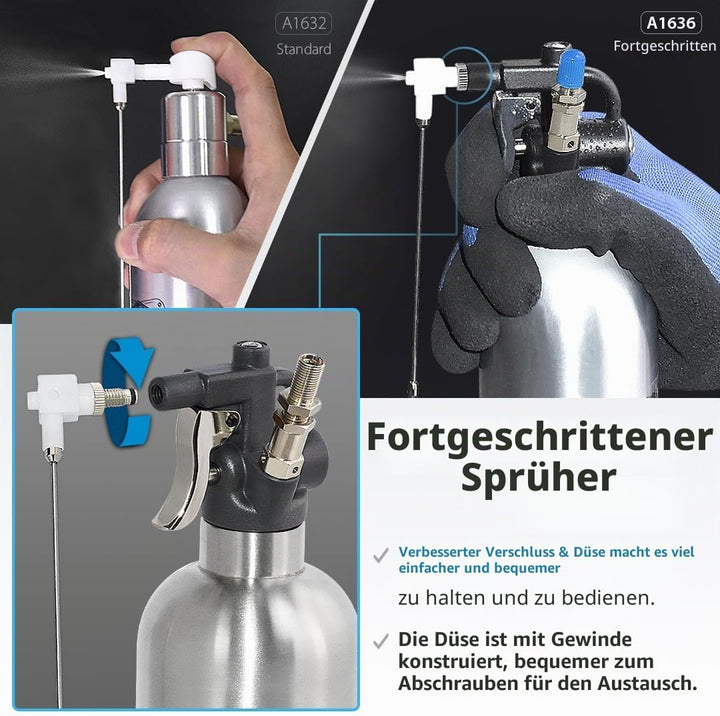 FIRSTINFO A1636 Patentierte Nachfüllbare Bremsenreiniger Sprühflasche, 650 ml Edelstahl Drucksprühge