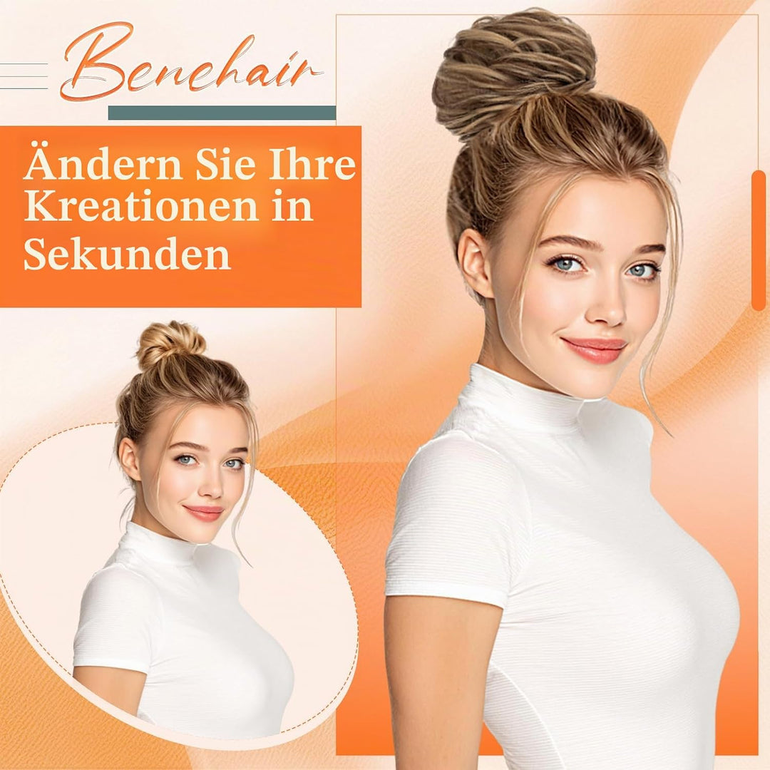 Benehair Scrunchies Hochsteckfrisur, 45g Gemischtes Haar Haargummi Hochsteckfrisuren, Perücke Echtha