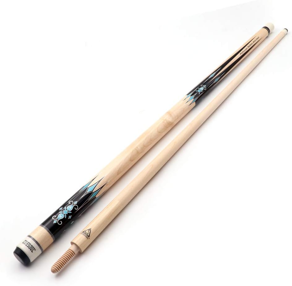 CUESOUL 3 Kissen Carom Billard Queue 56 Zoll Gewicht 18 Unzen, Holzverbindungssystem Weiss, Weiss