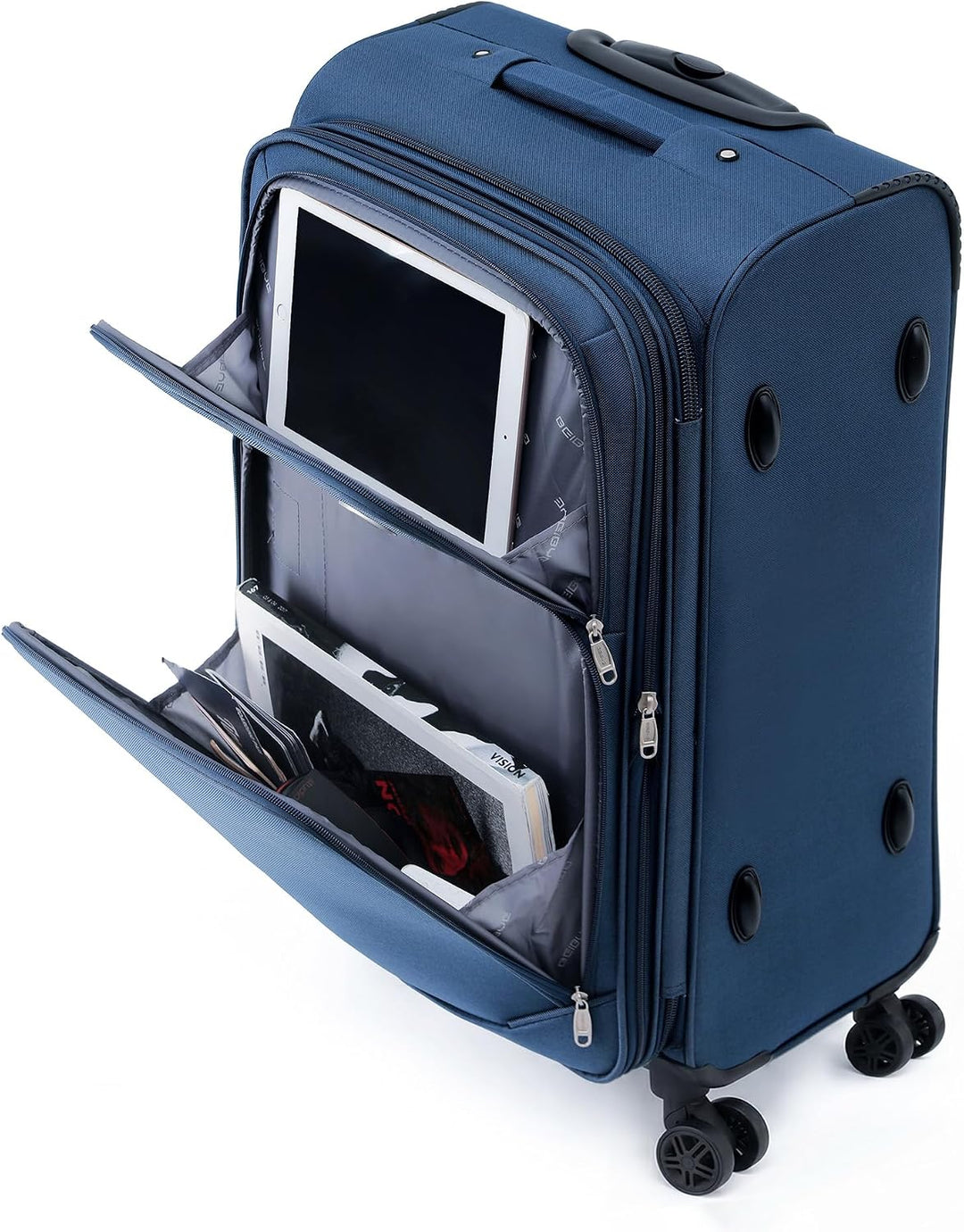 BEIBYE 4 Rollen Reisekoffer 3tlg.Stoffkoffer Handgepäck Kindergepäck Gepäck Koffer Trolley Set-XL-L-