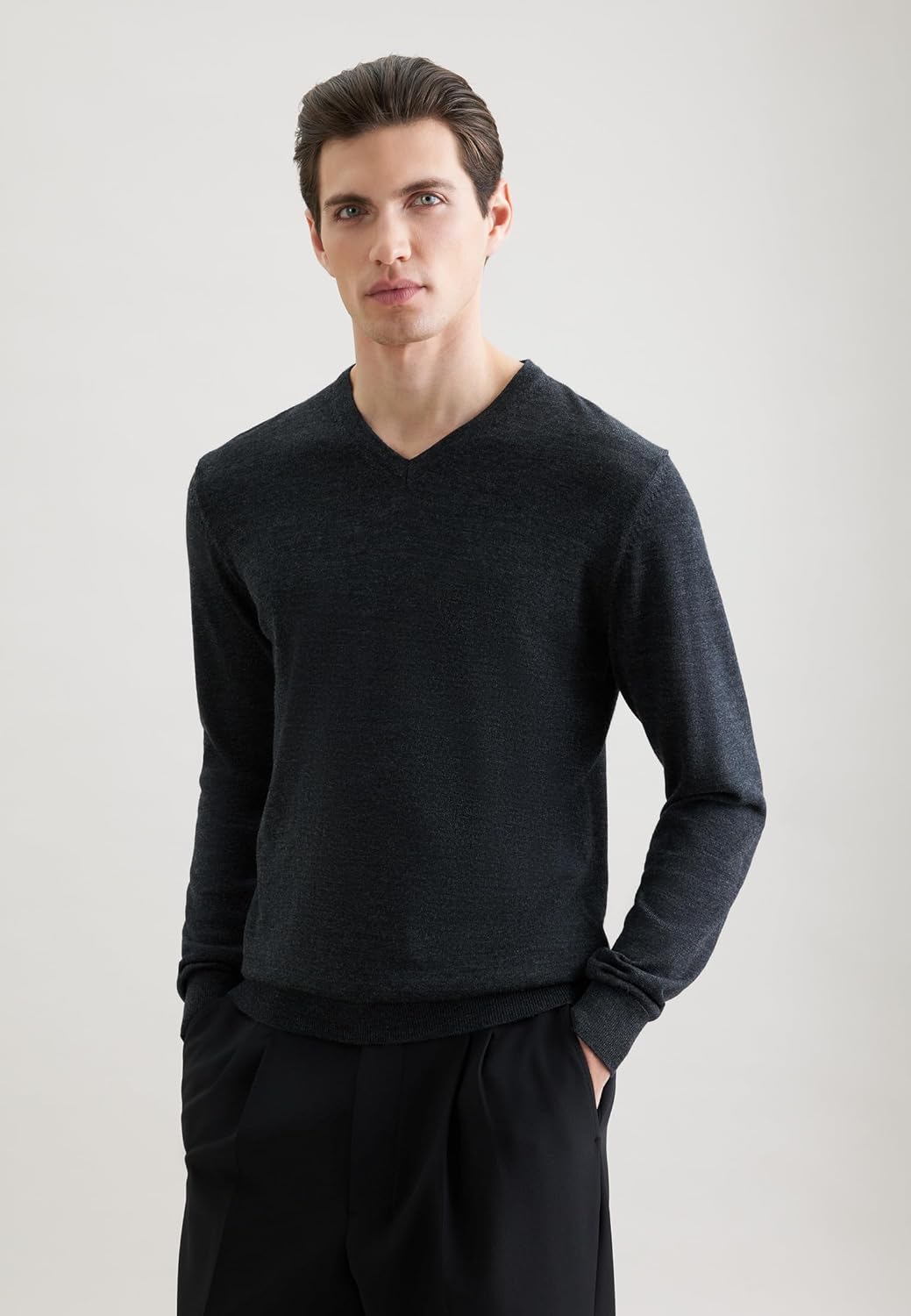 Seidensticker Herren Men Regular Polos Pullover S Anthra Mélange(251590), S Anthra Mélange(2515