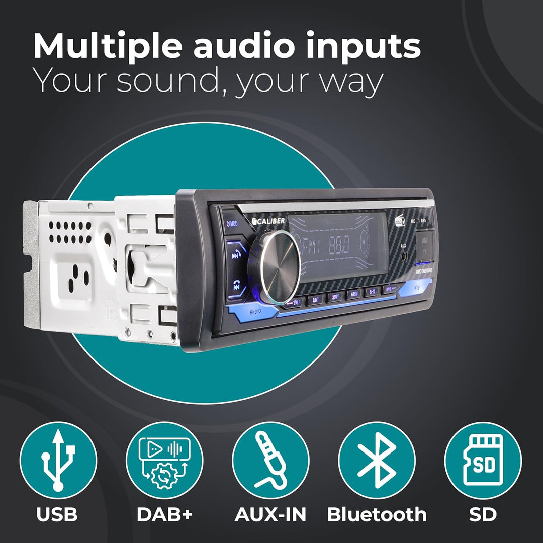 Caliber Autoradio DAB Plus & Bluetooth, 1-DIN, Freisprecheinrichtung, 4x100W, Multicolour, inkl. DAB