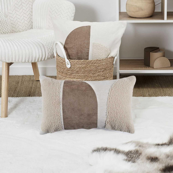 HOME DECO FACTORY, TX0046, Beige and Cream Cushion 30x50 cm - Elegant and modern Design, optimal Com