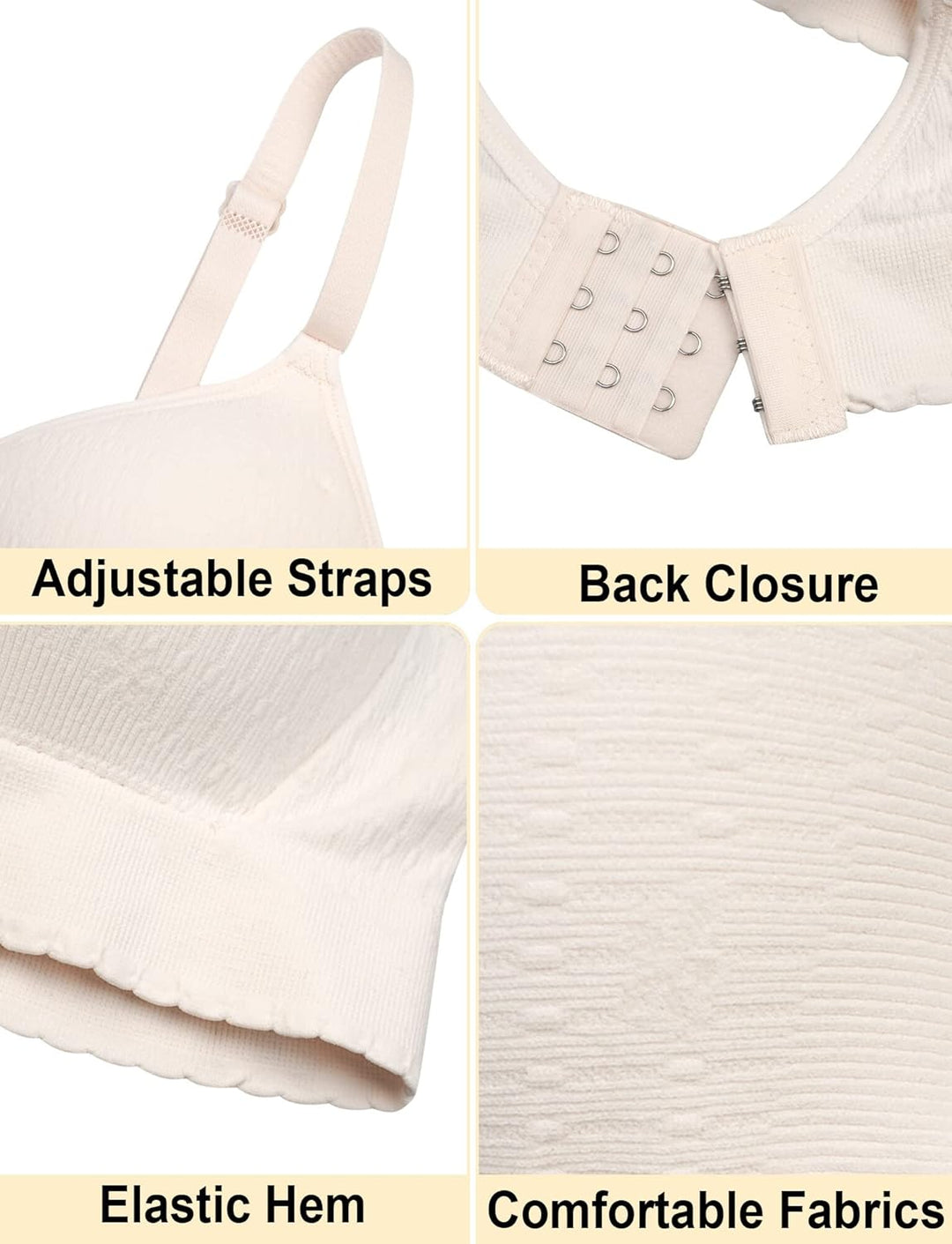 Adigau Mädchen BH 3er-Pack Ohne Bügel Trainings Bra Trägertop Teenager Bra Sport-BH mit Verstellbare