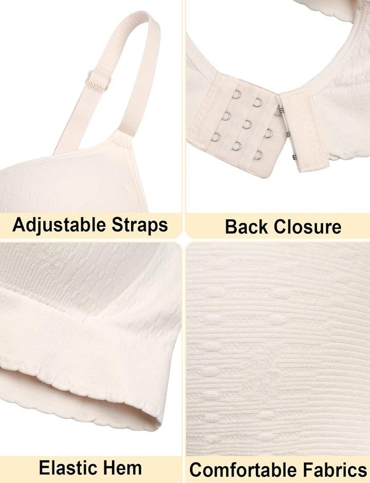 Adigau Mädchen BH 3er-Pack Ohne Bügel Trainings Bra Trägertop Teenager Bra Sport-BH mit Verstellbare