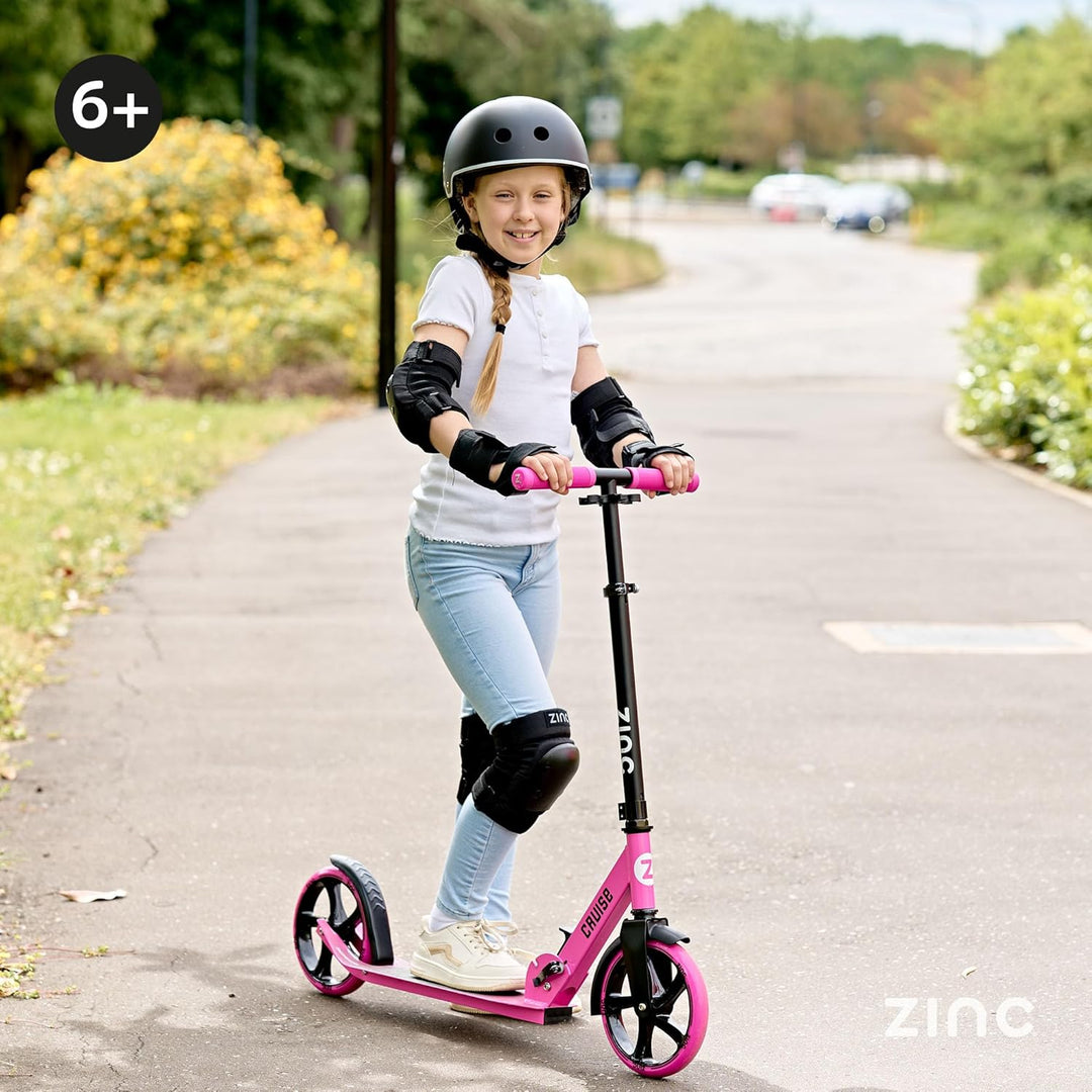 Zinc Kids Scooter - Big Wheel Kickscooter für Kinder ab 6 Jahren, Faltbarer 2-Rad-Roller mit 200 mm