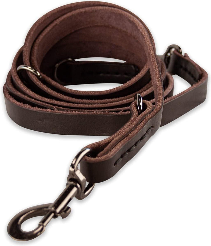 Leder Hundeleine - mit Naht - 180cm - Ganz schwarz Ganz Schwarz 180cm, Ganz Schwarz 180cm