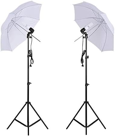 Andoer Fotostudio Set, 1,8m x 2,7m Hintergrund Stützsystem mit Softbox, 45W Fotolampe, Reflektor, We
